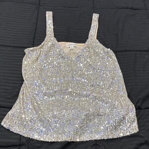 Love on a Hanger Silver Sequin Camisole